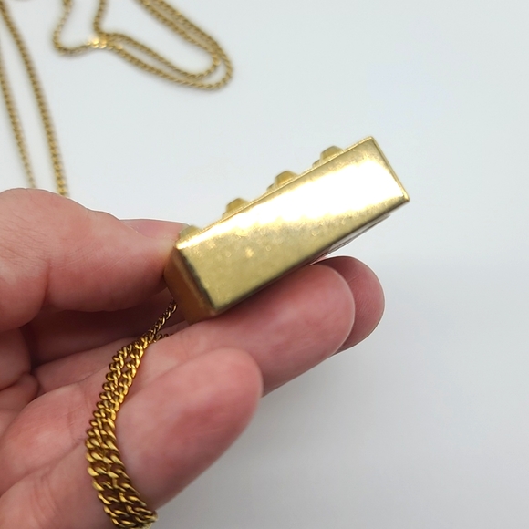 Michael Kors Padlock Pendant in Brown Pebble Leather & Gold Plating 👑 - Picture 7 of 14